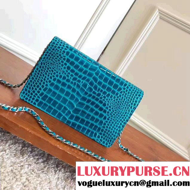 Chanel Croco Pattern Wallet On Chain WOC Bag 2017