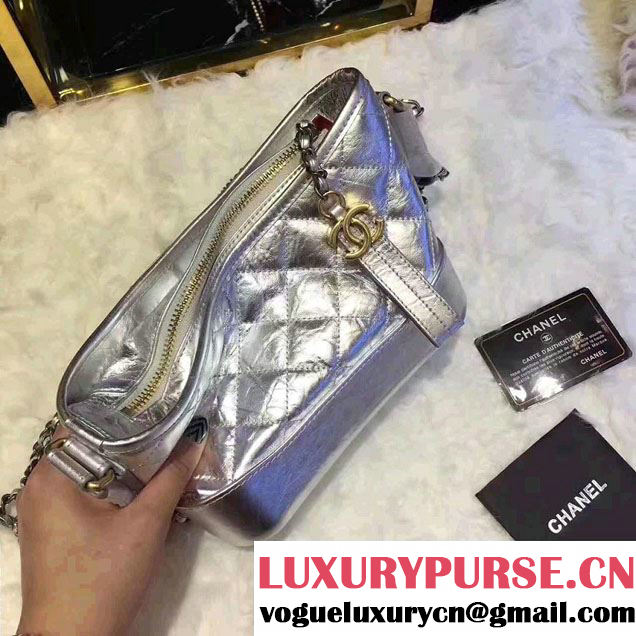 Chanel Gabrielle Small Hobo Bag A91810 Sliver 2017