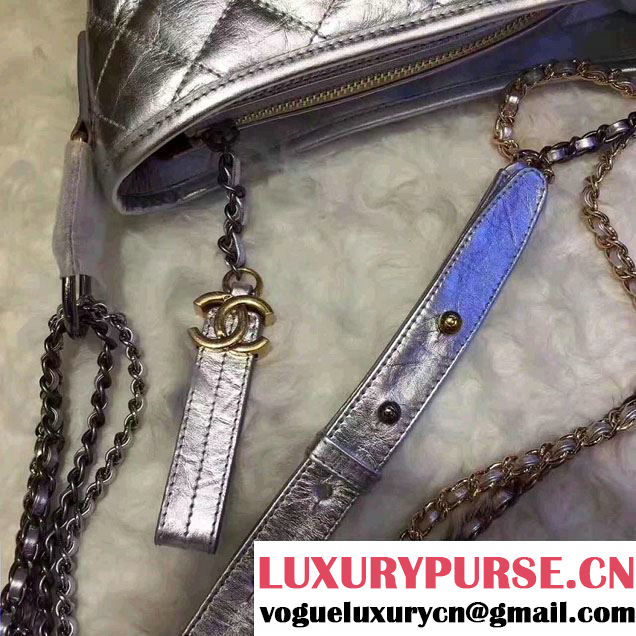 Chanel Gabrielle Small Hobo Bag A91810 Sliver 2017