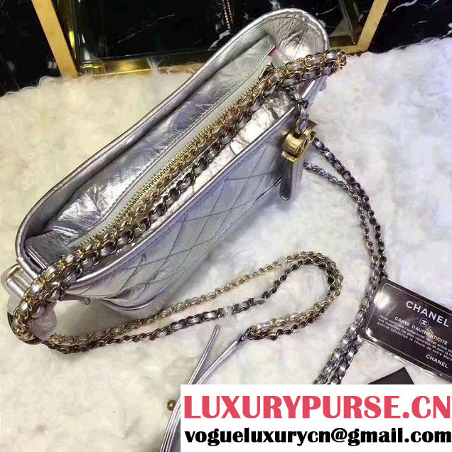 Chanel Gabrielle Small Hobo Bag A91810 Sliver 2017