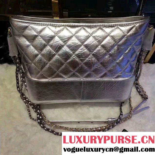 Chanel Gabrielle Medium Hobo Bag A91810 Sliver 2017