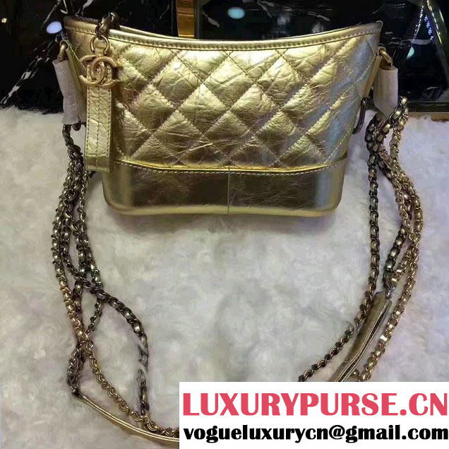 Chanel Gabrielle Small Hobo Bag A91810 Gold 2017