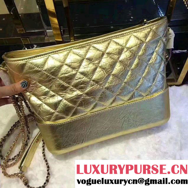 Chanel Gabrielle Medium Hobo Bag A91810 Gold 2017
