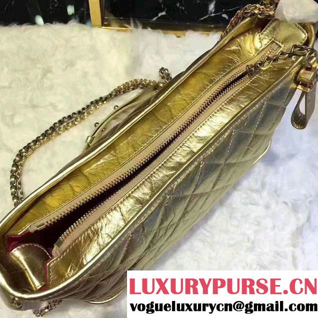 Chanel Gabrielle Medium Hobo Bag A91810 Gold 2017
