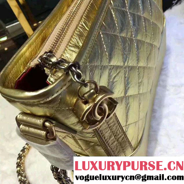 Chanel Gabrielle Medium Hobo Bag A91810 Gold 2017