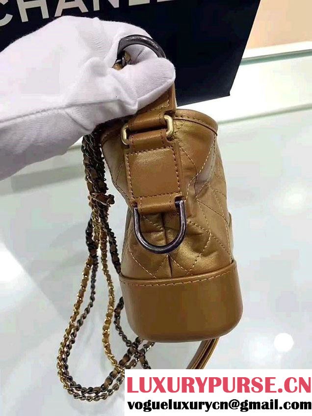Chanel Gabrielle Small Hobo Bag A91810 Metal Gold 2017