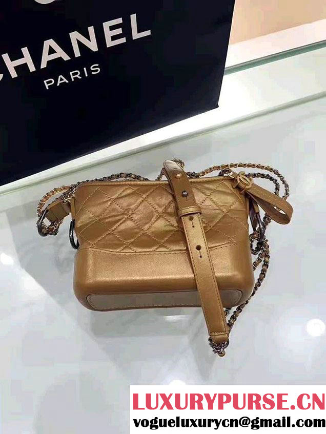 Chanel Gabrielle Small Hobo Bag A91810 Metal Gold 2017