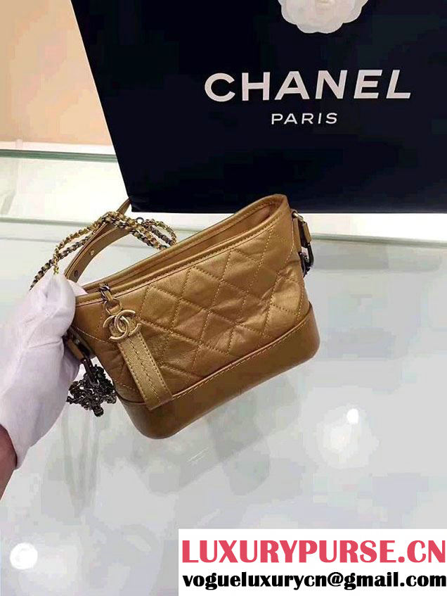 Chanel Gabrielle Small Hobo Bag A91810 Metal Gold 2017