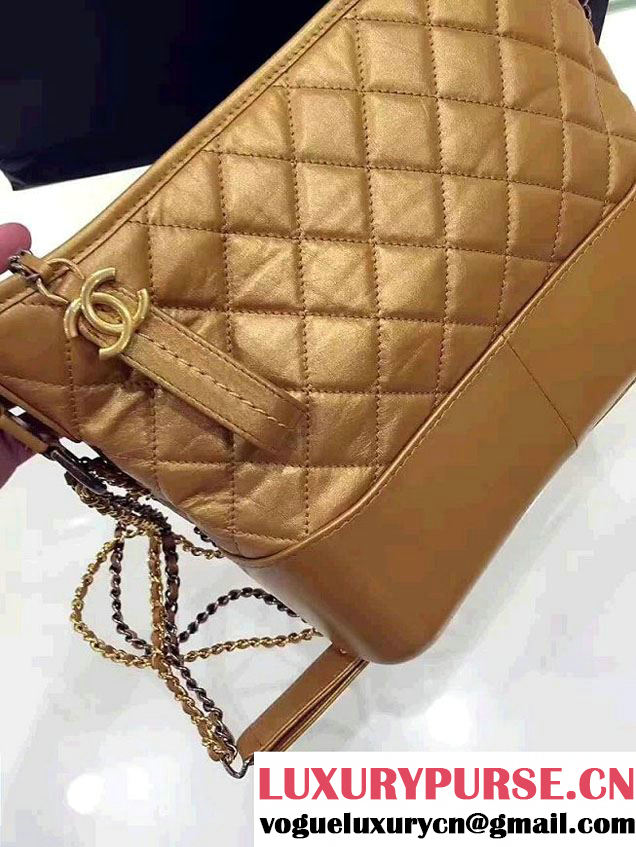 Chanel Gabrielle Medium Hobo Bag A91810 Metal Gold 2017