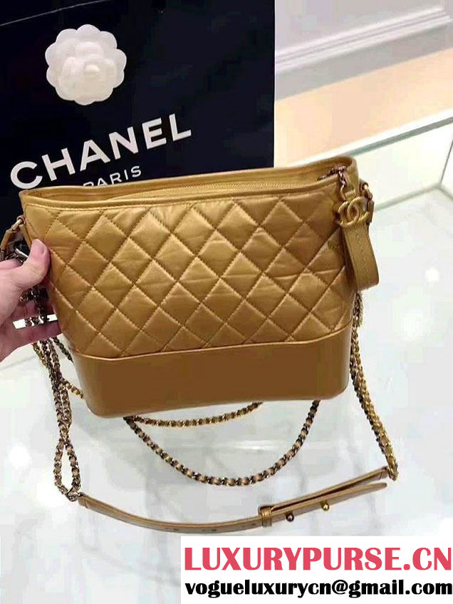 Chanel Gabrielle Medium Hobo Bag A91810 Metal Gold 2017