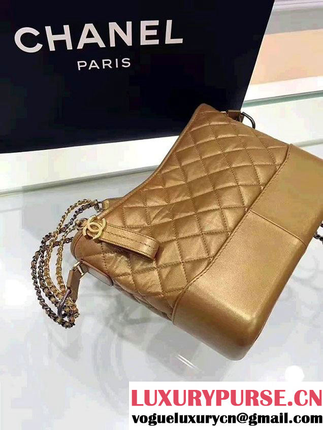 Chanel Gabrielle Medium Hobo Bag A91810 Metal Gold 2017