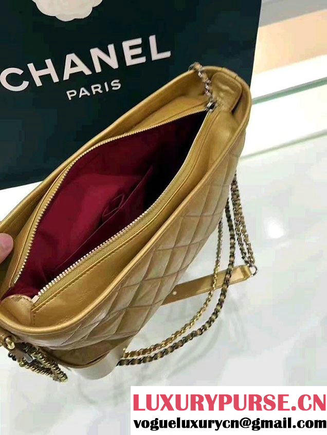 Chanel Gabrielle Medium Hobo Bag A91810 Metal Gold 2017
