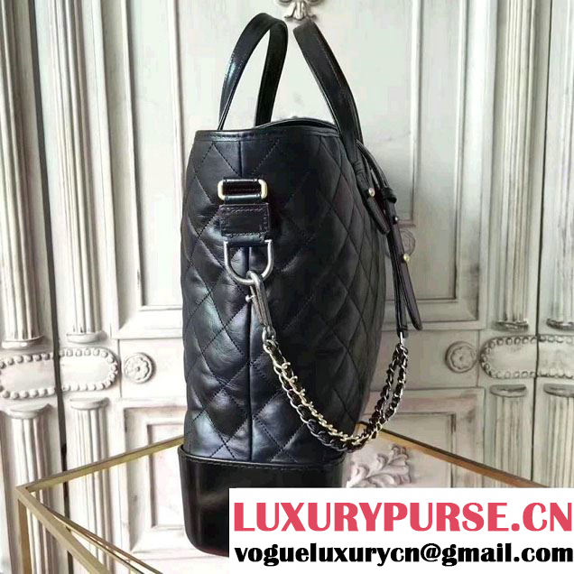 Chanel Gabrielle Large Hobo Shopping Tote Bag A93823 Black 2017
