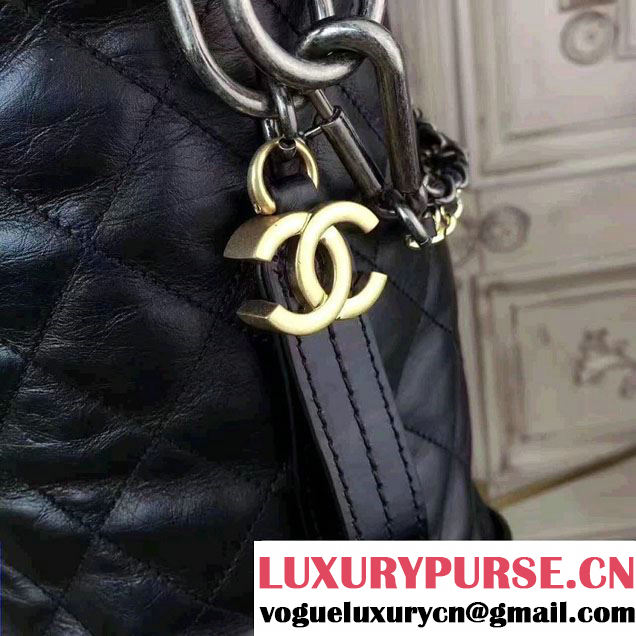 Chanel Gabrielle Large Hobo Shopping Tote Bag A93823 Black 2017