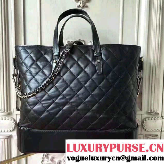 Chanel Gabrielle Large Hobo Shopping Tote Bag A93823 Black 2017