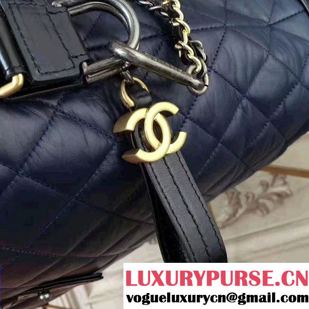 Chanel Gabrielle Large Hobo Shopping Tote Bag A93823 Dark Blue/Black 2017