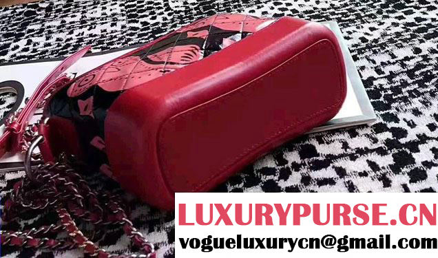 Chanel Gabrielle Graffiti Medium/Small Hobo Bag A91810/A93824 Red 2017