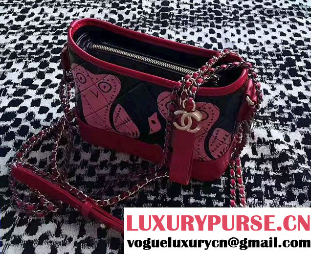 Chanel Gabrielle Graffiti Medium/Small Hobo Bag A91810/A93824 Red 2017