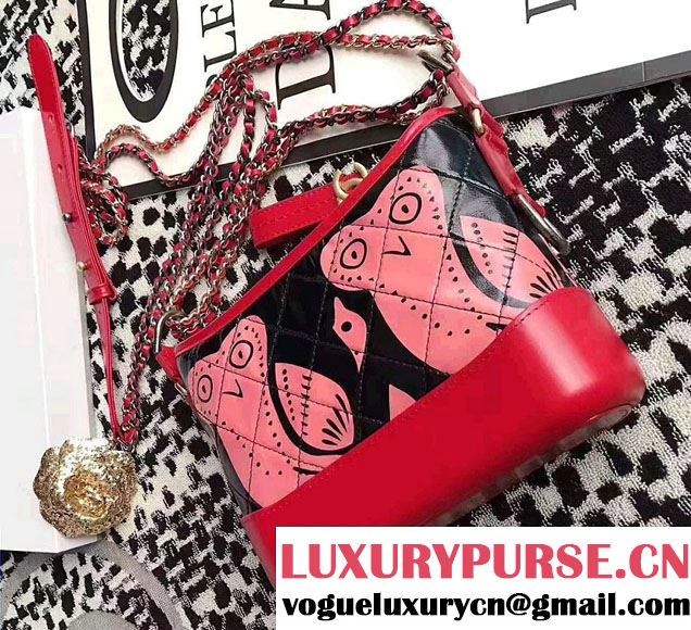 Chanel Gabrielle Graffiti Medium/Small Hobo Bag A91810/A93824 Red 2017
