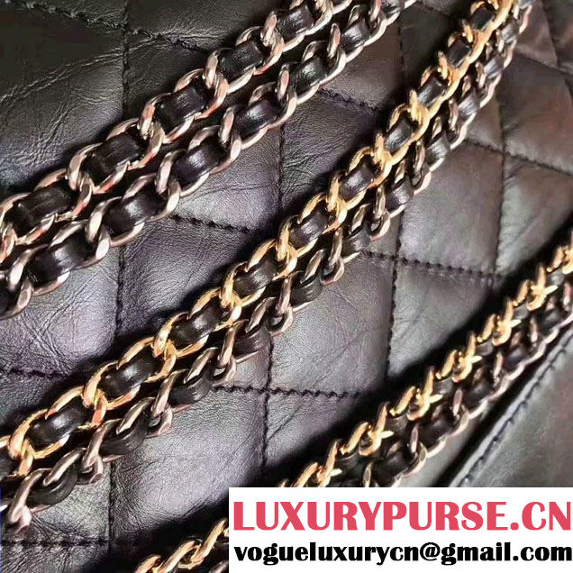 Chanel Gabrielle Metal Stud Embellished Medium Hobo Bag A93824 Black 2017
