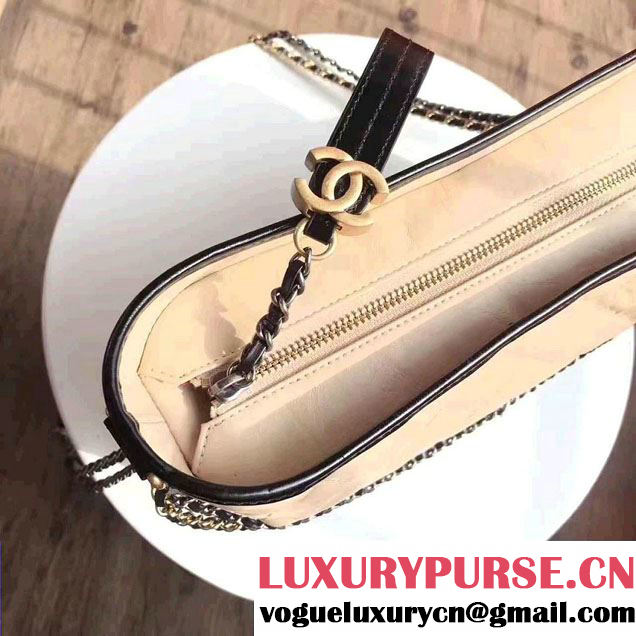 Chanel Gabrielle Metal Stud Embellished Medium Hobo Bag A93824 Nude/Black 2017