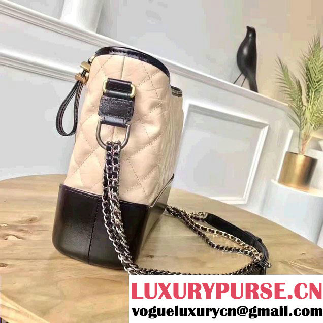 Chanel Gabrielle Metal Stud Embellished Medium Hobo Bag A93824 Nude/Black 2017