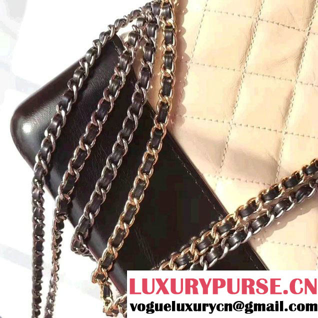 Chanel Gabrielle Metal Stud Embellished Medium Hobo Bag A93824 Nude/Black 2017