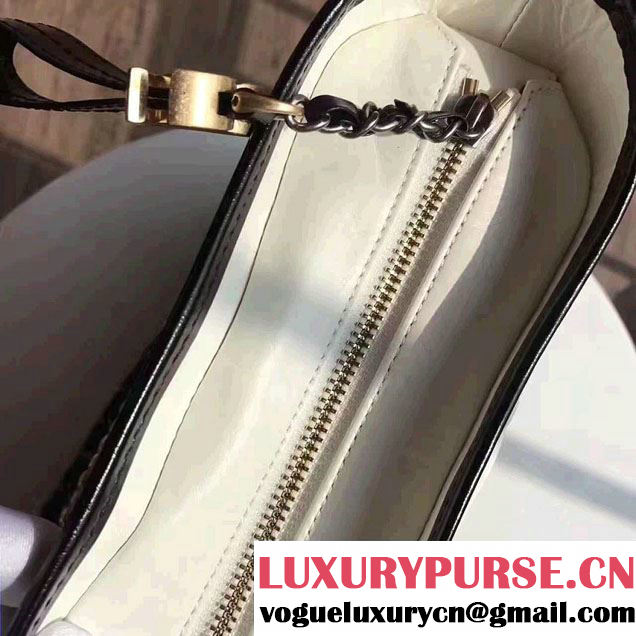 Chanel Gabrielle Metal Stud Embellished Medium Hobo Bag A93824 White/Black 2017