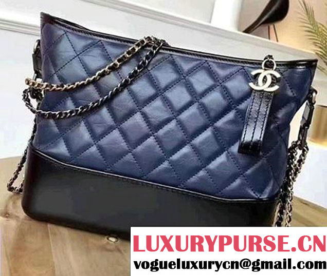 Chanel Gabrielle Medium Hobo Bag A93654 Dark Blue/Black 2017