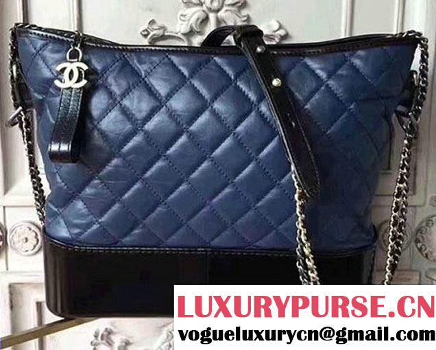 Chanel Gabrielle Large Hobo Bag A93825 Dark Blue/Black 2017