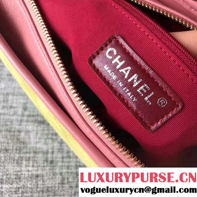 Chanel Gabrielle Medium Hobo Bag A91810 Pink/Yellow/Green 2017