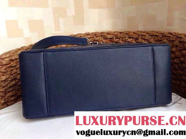 Chanel Caviar Leather GST Shopping Tote Bag Navy Blue