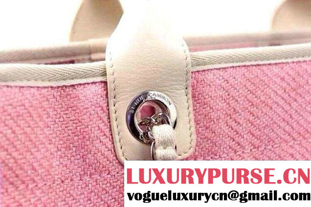 Chanel Cruise 2014 Pink Deauville Canvas Tote Bag