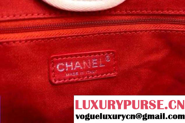 Chanel Cruise 2014 Pink Deauville Canvas Tote Bag