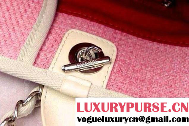 Chanel Cruise 2014 Pink Deauville Canvas Tote Bag