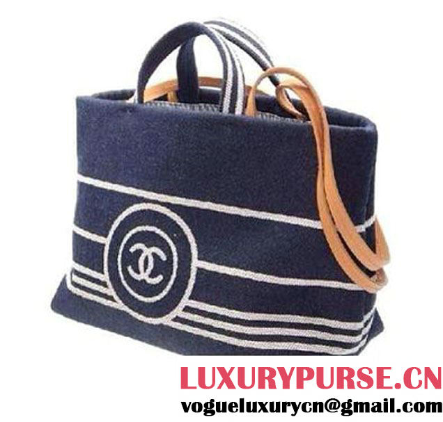 Chanel Denim Tote with leather strap 2014