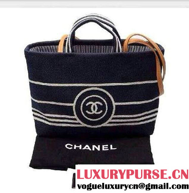Chanel Denim Tote with leather strap 2014