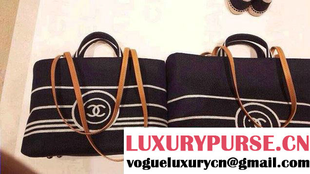 Chanel Denim Tote with leather strap 2014