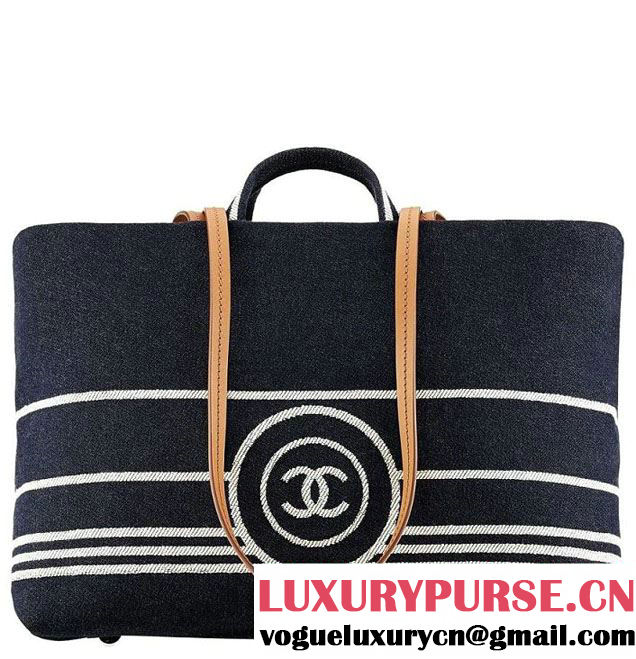 Chanel Denim Tote with leather strap 2014