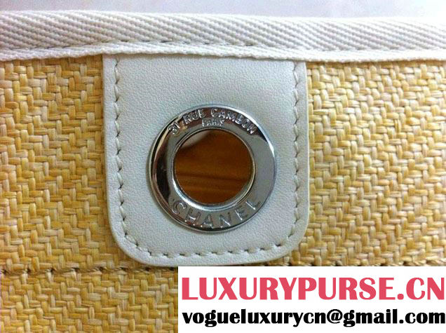 Chanel Yellow Deauville Canvas Tote Medium Bag 2014
