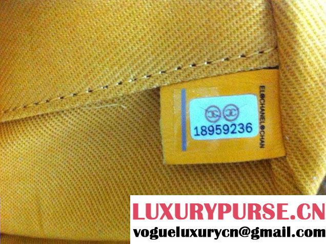 Chanel Yellow Deauville Canvas Tote Medium Bag 2014