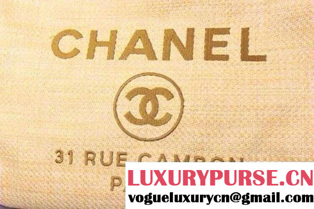 Chanel Yellow Deauville Canvas Tote Large Bag 2014