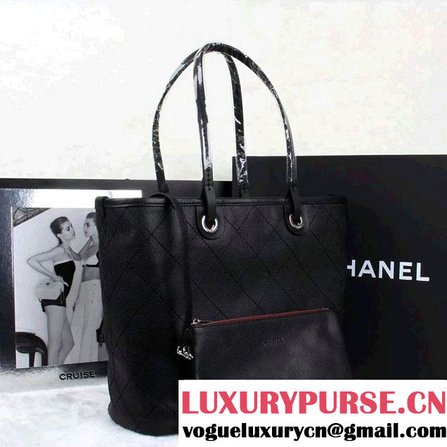 Chanel Black Shopping Fever Tote Bag