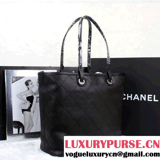 Chanel Black Shopping Fever Tote Bag