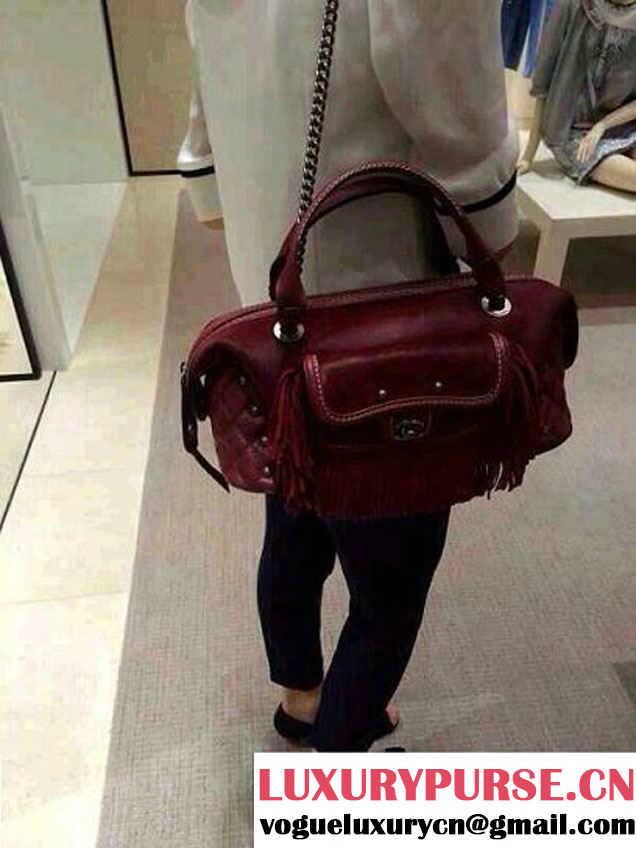 Chanel Bowling Fringe Bag in Red - Prefall 2014