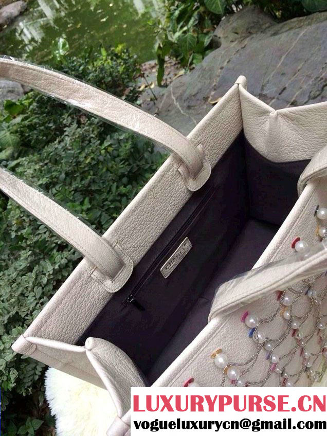 Presale Chanel Beaded Pearl Large Shopping Tote Bag - Spring Summer 2014