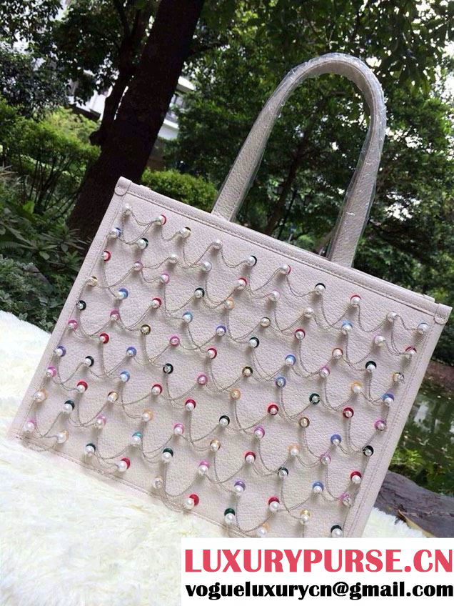 Presale Chanel Beaded Pearl Large Shopping Tote Bag - Spring Summer 2014