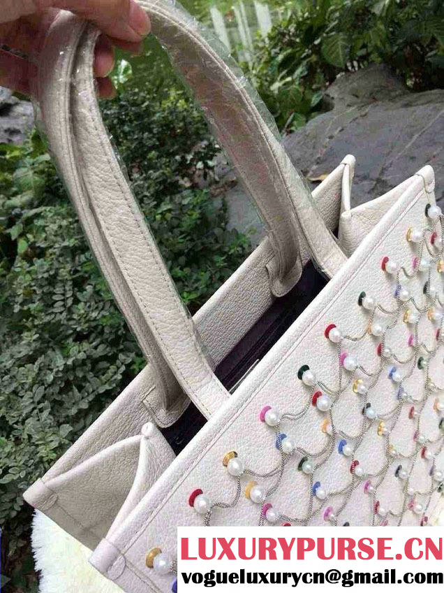 Presale Chanel Beaded Pearl Large Shopping Tote Bag - Spring Summer 2014