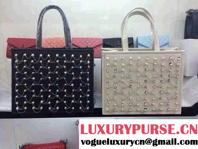 Presale Chanel Beaded Pearl Large Shopping Tote Bag - Spring Summer 2014