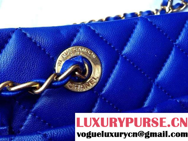 Chanel New Lambskin Leather Shopping Tote Bag in Cobalt Blue 2014